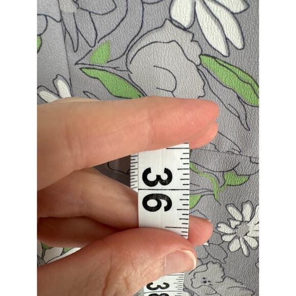 Loft Dress Womens 4 Gray Floral Green Mini Boho Cottagecore Bohemian Retro - Picture 8 of 9